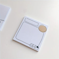 50sheets Cartoon Cat Dialogue Box Sticky Notes Message Book Office Supplies