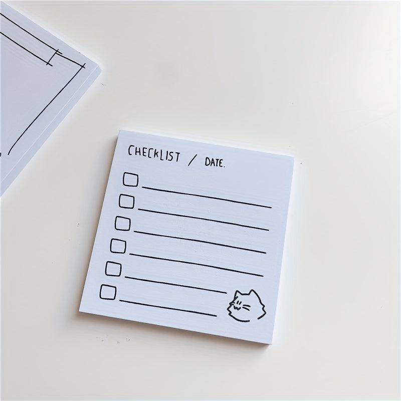 50sheets Cartoon Cat Dialogue Box Sticky Notes Message Book Office Supplies