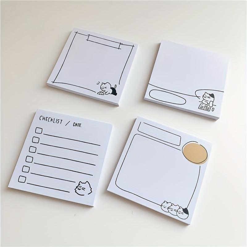 50sheets Cartoon Cat Dialogue Box Sticky Notes Message Book Office Supplies
