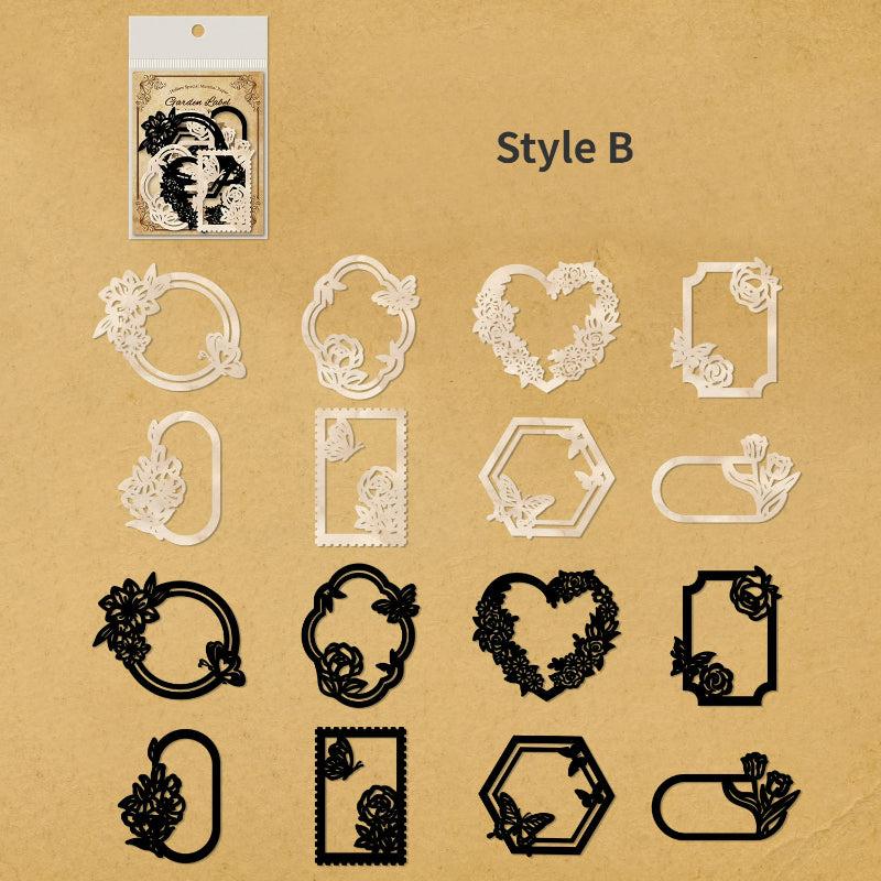 16pcs Hollow Lace Paper Border Museum Series for Retro Handbook Collage