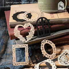 16pcs Hollow Lace Paper Border Museum Series for Retro Handbook Collage