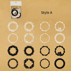 16pcs Hollow Lace Paper Border Museum Series for Retro Handbook Collage