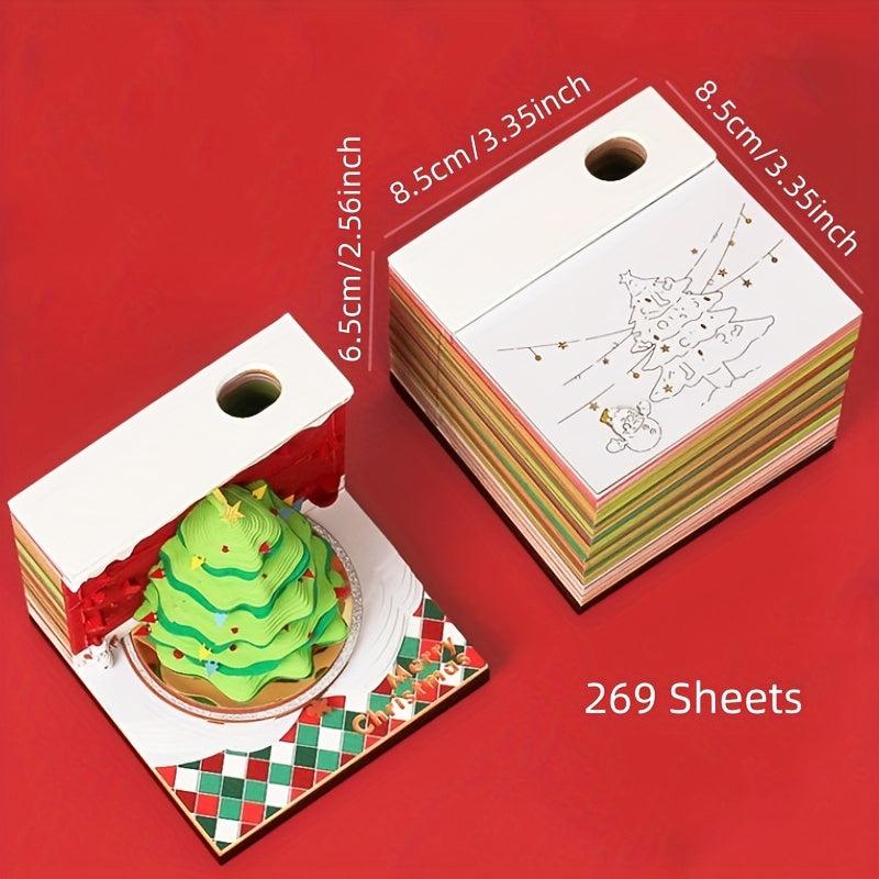 Christmas Tree 3D Memo Pad 269 Sheets Office Supplies Stationery Christmas Gift