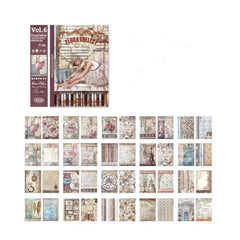40 Pieces Retro Paper Rose Flower Manual Material Paper 17x53 cm