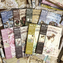 40 Pieces Retro Paper Rose Flower Manual Material Paper 17x53 cm