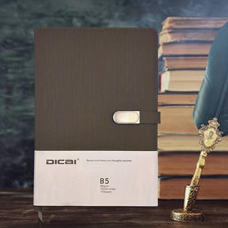B5 Soft Leather Notepad Magnetic Ring Buckle Business Notebook