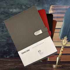 B5 Soft Leather Notepad Magnetic Ring Buckle Business Notebook