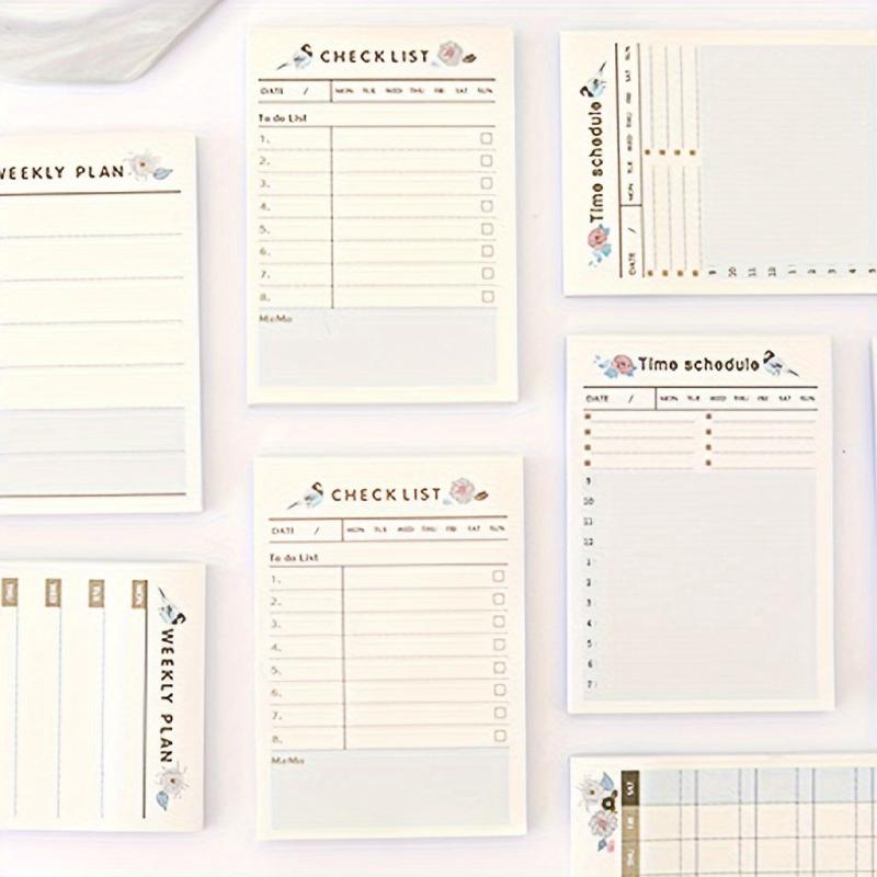 240pcs 4 Styles Portable Time Planner Daily Weekly Monthly Beige Small