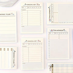 240pcs 4 Styles Portable Time Planner Daily Weekly Monthly Beige Small