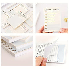240pcs 4 Styles Portable Time Planner Daily Weekly Monthly Beige Small