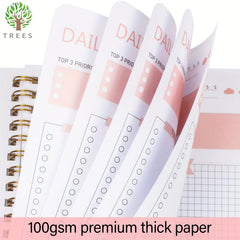 Undated Weekly Planner Notebook Spiral Goals Journal To Boost Productivity