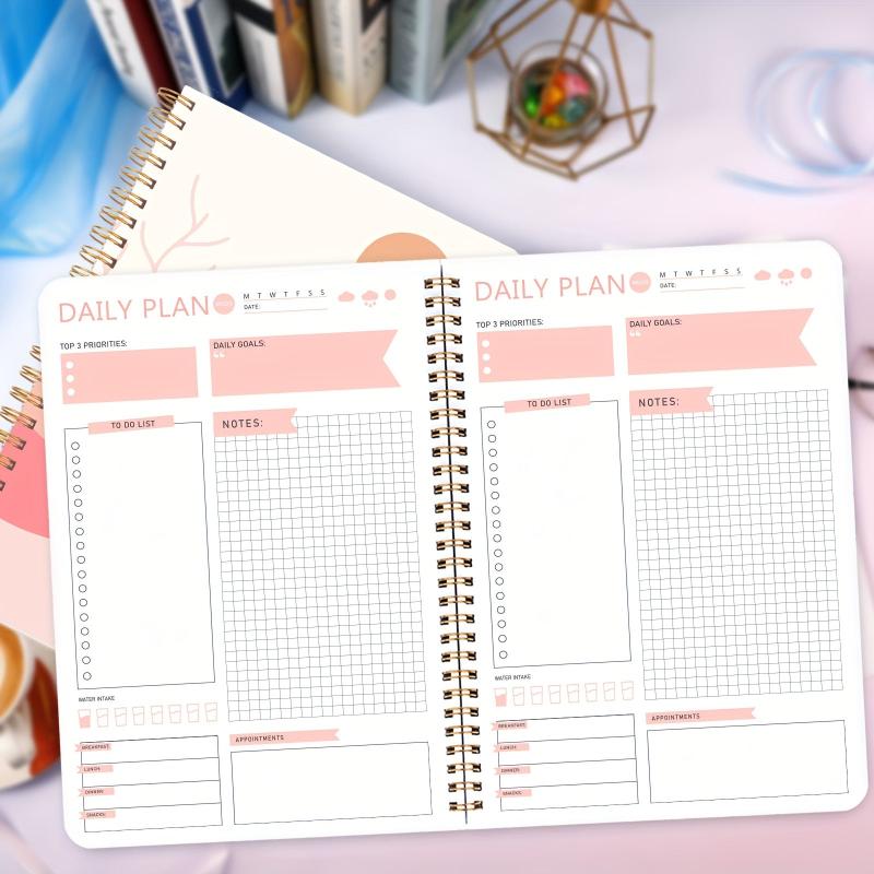 Undated Weekly Planner Notebook Spiral Goals Journal To Boost Productivity