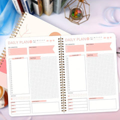 Undated Weekly Planner Notebook Spiral Goals Journal To Boost Productivity
