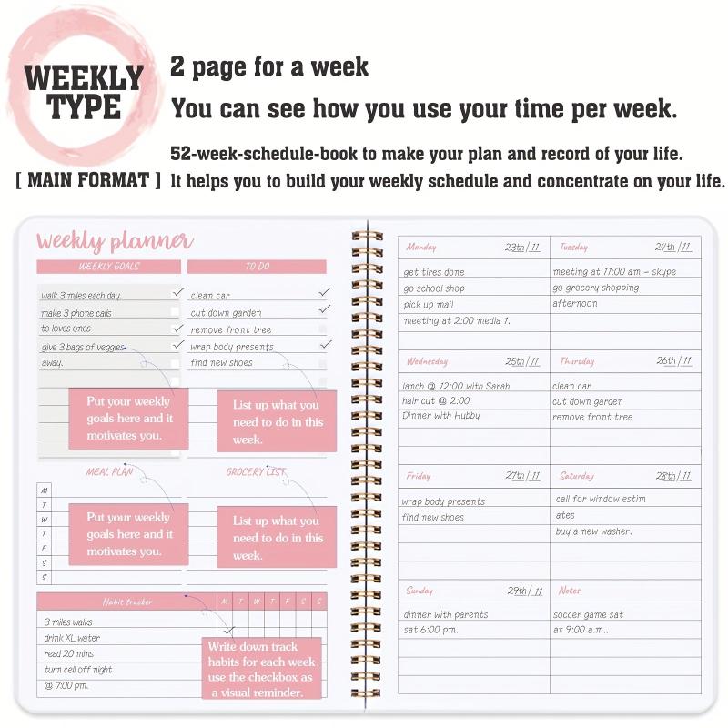 BUBU Weekly Planner To Do List Notebook Undated Goal Planner