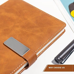 Soft Faux Leather Notebook with Buckle for Home Office and Study Room