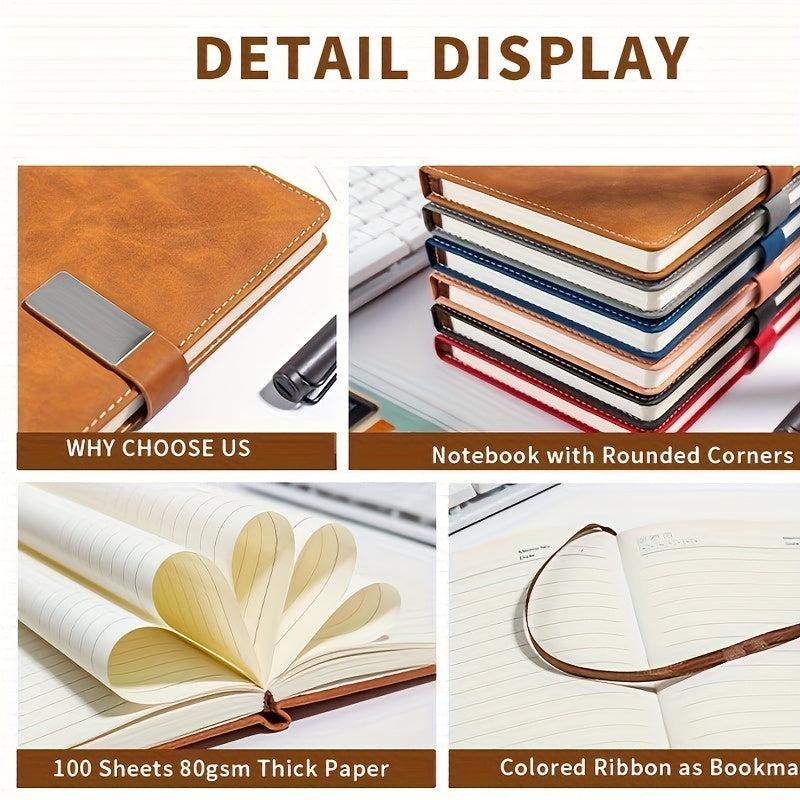 Soft Faux Leather Notebook with Buckle for Home Office and Study Room