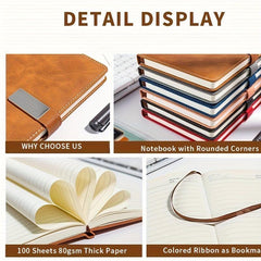Soft Faux Leather Notebook with Buckle for Home Office and Study Room