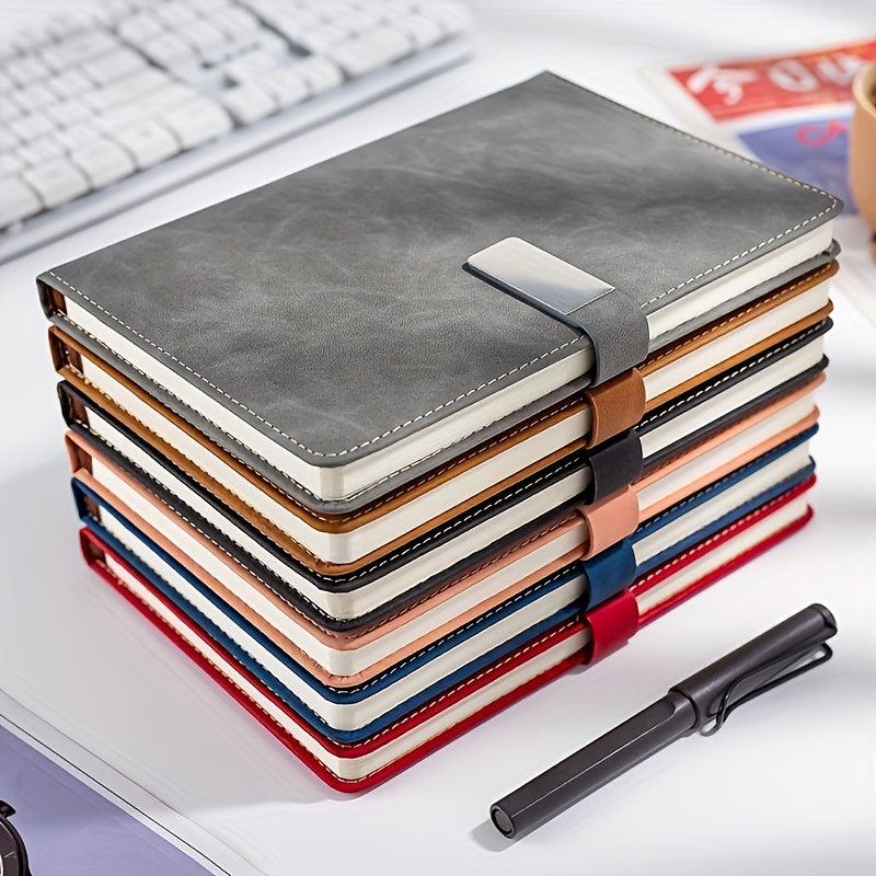 Soft Faux Leather Notebook with Buckle for Home Office and Study Room