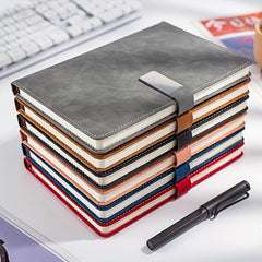 Soft Faux Leather Notebook with Buckle for Home Office and Study Room