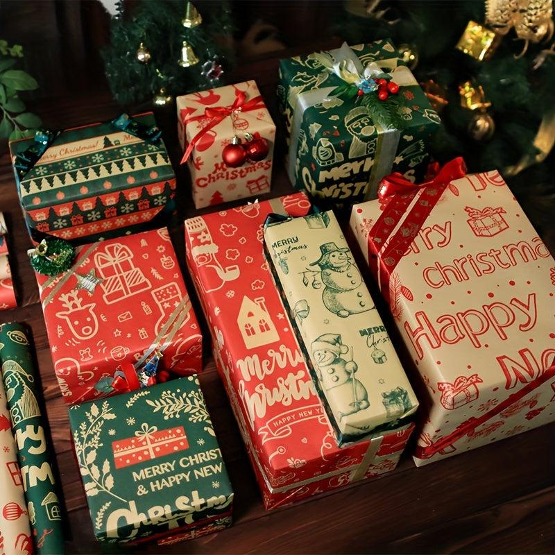 8pcs Gift Wrapping Paper Holiday Decoration Paper