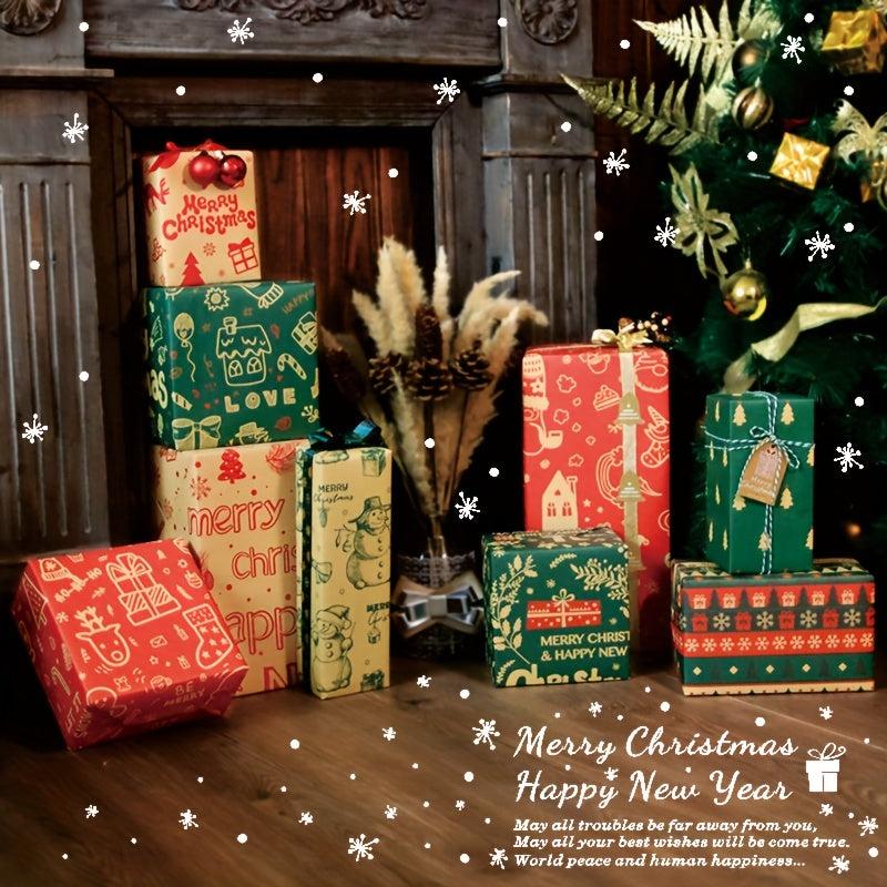 8pcs Gift Wrapping Paper Holiday Decoration Paper