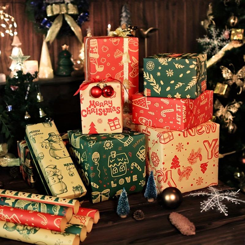 8pcs Gift Wrapping Paper Holiday Decoration Paper