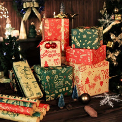 8pcs Gift Wrapping Paper Holiday Decoration Paper