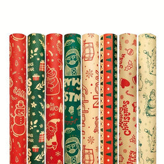 8pcs Gift Wrapping Paper Holiday Decoration Paper