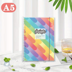 A5 B5 74 Sheets PP Waterproof Rainbow Clear Coil Notebook