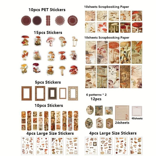 144pcs Hemp Rope Stickers DIY Vintage Decoration Set
