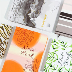 Retro Notebook Bronzing Notebooks 128 Pages, 6 Patterns