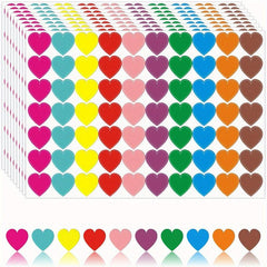 700 Colored Heart Dot Stickers Sticky Dots Coding Labels 10 Styles