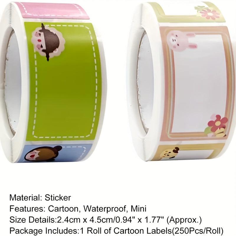 250pcs Cartoon Journal Stationery Stickers Name Preschool Baby Labels