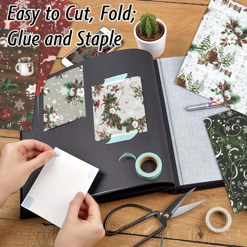 Christmas Scrapbook Paper Pad 24 Sheets 160gsm Planner Craft Supply