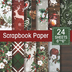Christmas Scrapbook Paper Pad 24 Sheets 160gsm Planner Craft Supply