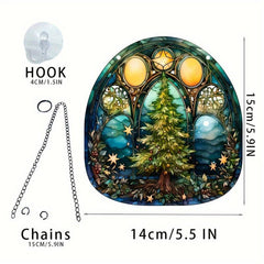 Christmas Tree Family Window Decoration Wall Hanging Retro