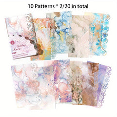 20pcs Hollow Lace Writing Material Paper for DIY Crafts Gift Wrapping