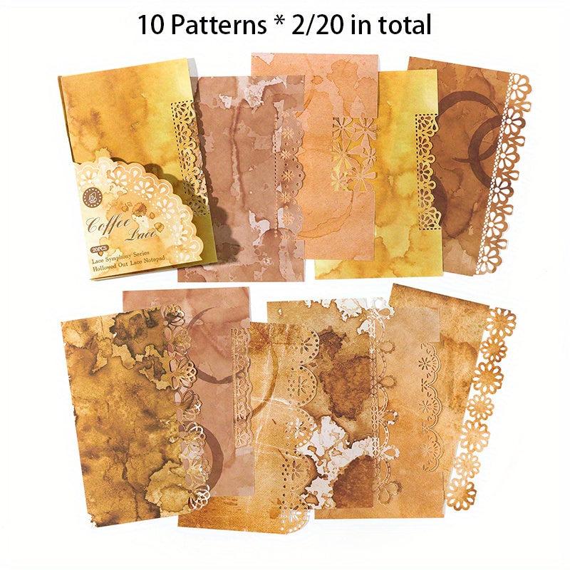 20pcs Hollow Lace Writing Material Paper for DIY Crafts Gift Wrapping