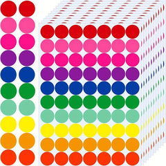 1400 PCS 20 Sheets Color Coding Labels Circle Dot Stickers Sticky Dots 10 Col