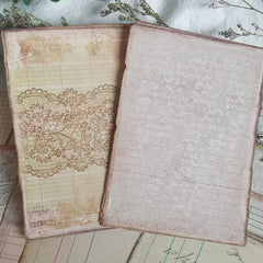 50pcs Grid Retro Butterfly Diary Decoration Yellowing Paper