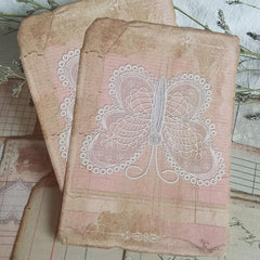 50pcs Grid Retro Butterfly Diary Decoration Yellowing Paper