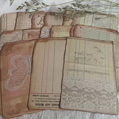 50pcs Grid Retro Butterfly Diary Decoration Yellowing Paper