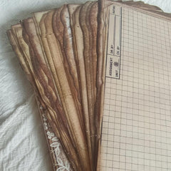 50pcs Grid Retro Butterfly Diary Decoration Yellowing Paper