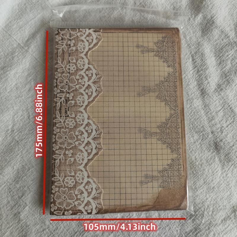 50pcs Grid Retro Butterfly Diary Decoration Yellowing Paper