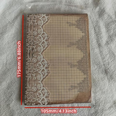 50pcs Grid Retro Butterfly Diary Decoration Yellowing Paper