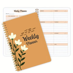 1pc Undated Weekly Planner To Do List Notebook Spiral Goals Journal