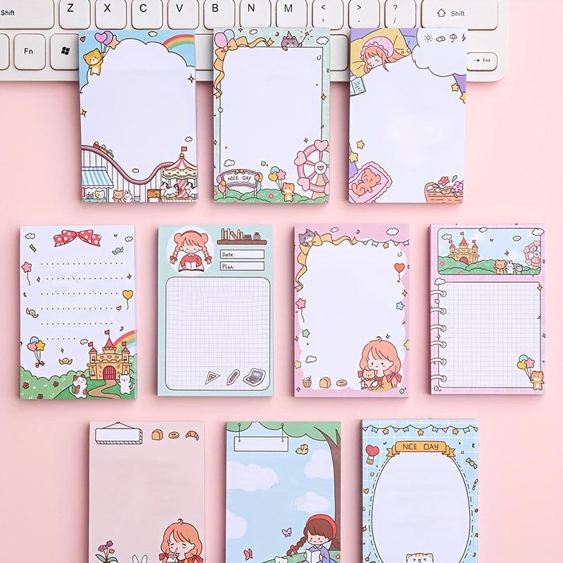 100 Sheets Cartoon Sticky Notes Self-adhesive Stationery