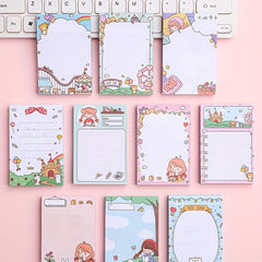 100 Sheets Cartoon Sticky Notes Self-adhesive Stationery