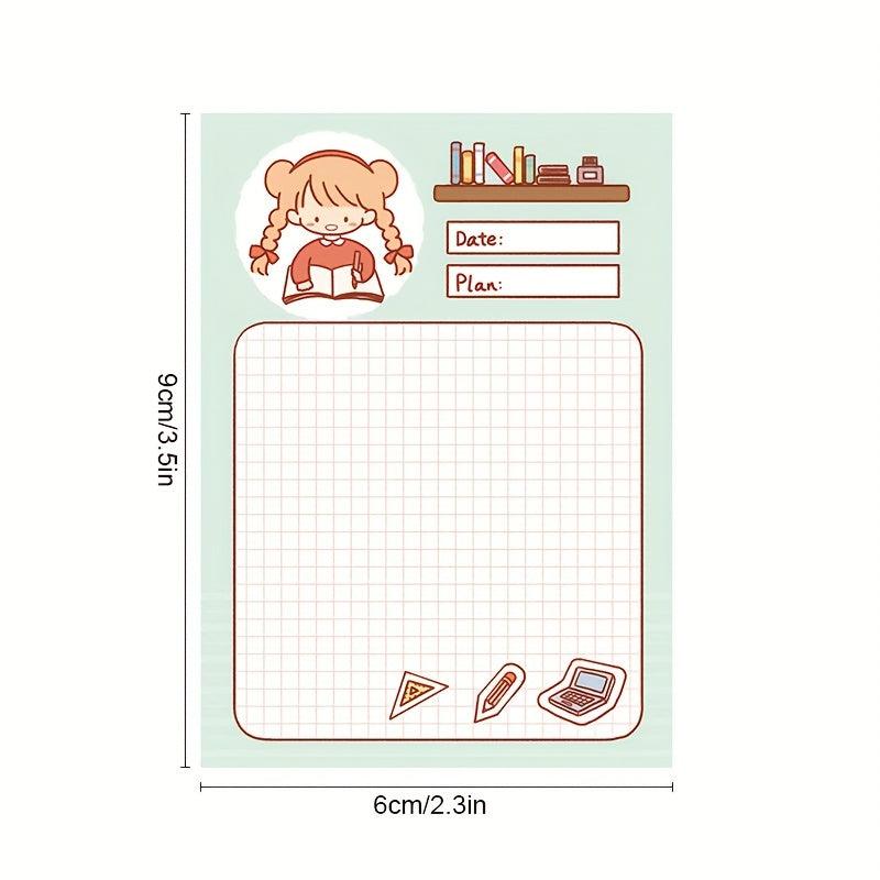 100 Sheets Cartoon Sticky Notes Self-adhesive Stationery