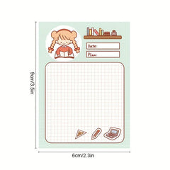 100 Sheets Cartoon Sticky Notes Self-adhesive Stationery